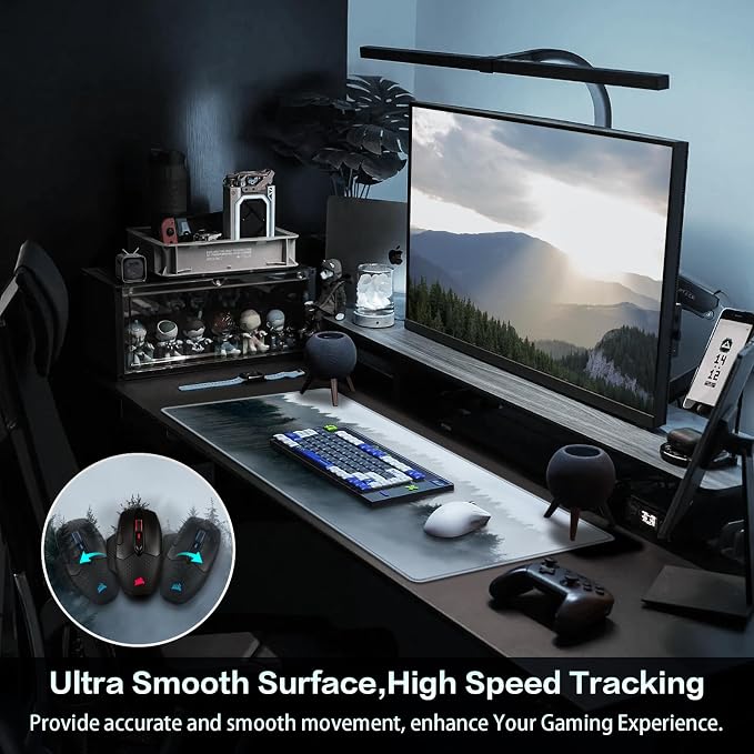 Canjoy Gaming Mouse Pad, 31.5x15.7in Large Mouse Pads for Desk Keyboard Pad | Desk Mat for Keyboard and Mouse Computer Big Full Size Desk Pad with Non-Slip Rubber Base and Stitched Edge for Home Office - Image 3