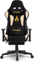 Symino Gaming Chair, High Back Ergonomic Office Chair with 2D Adjustable Armrests, 150° Recline, Breathable Faux Suede, Adjustable Headrest & Footrest for Home Office by Unknown