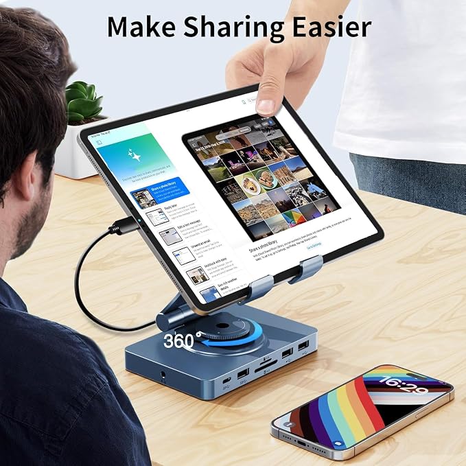 NEWQ Versatile USB C Docking Station for iPad (USB-C), 11-in-1 with SD TF 4.0 Reader, 4K@60Hz HDMI, RJ45, Audio, Type-A, Type-C, Also for Tablet, Steam Deck, ROG Ally, Legion Go, with 65W Adapter - Image 6