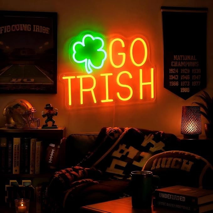 Shamrock Neon Sign Green Orange IRISH Neon Light for Wall Decor - Image 3