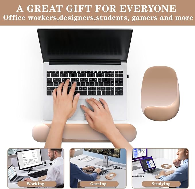 Wrist Rest for Keyboard and Mouse, Ergonomic Gel Computer Keyboard Wrist Rest with Memory Foam, Keyboard Wrist Support Pad for Long Hours of Work, Gaming, Studying-Relieve Wrist Pain - Image 7