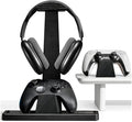 UPERGO Headphone and Headset Stand with Controller Holders Gamer Gifts | Solid Wood, Holds 2 Controllers, Storage Tray for Gaming Room Decor, Compatible with PS5 and Xbox by UPERGO