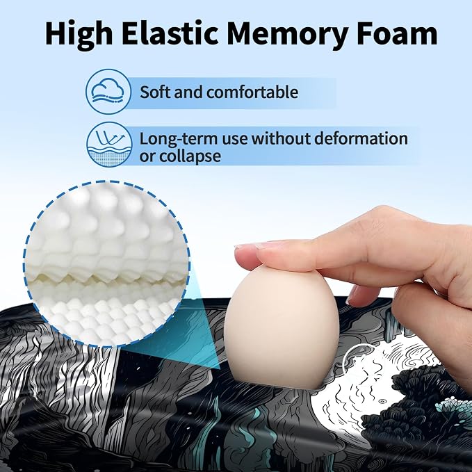 YIWEI Ergonomic Mouse Pad with Wrist Rest for Carpal Tunnel Pain Relief - Image 3