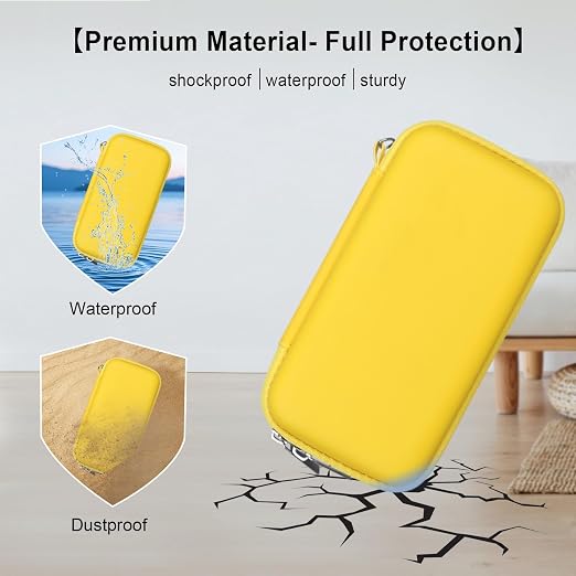 Elonbo Carrying Case for TaddToy/WELLST·G/Beijue/FAMILY POCKET/CCTU/X- JOYKIDS/GREENCREEK/Beico/KAVOYI/GuaiyeyeAP/TEBIYOU Handheld Game Console, Portable Electronic Gaming Player Bag, Yellow - Image 5