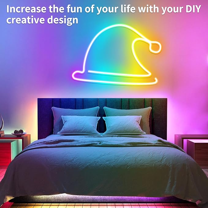 segrass 32.8FT Neon Rope Light,Flexible Led Rope Light Control with App/Remote,Multiple Modes Rope Lights,IP65 Outdoor RGB Led Neon Lights Waterproof,Music Sync Gaming Led Neon Light Strip for Bedroom - Image 3