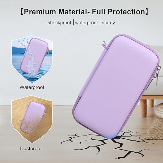 Elonbo Carrying Case for TEBIYOU/ WELLST·G/ TaddToy/ Beijue/ FAMILY POCKET/ CCTU/ X-JOYKIDS/ GREENCREEK/ Beico/ KAVOYI/ GuaiyeyeAP Handheld Game Console, Portable Electronic Gaming Player Bag, Purple - Image 5