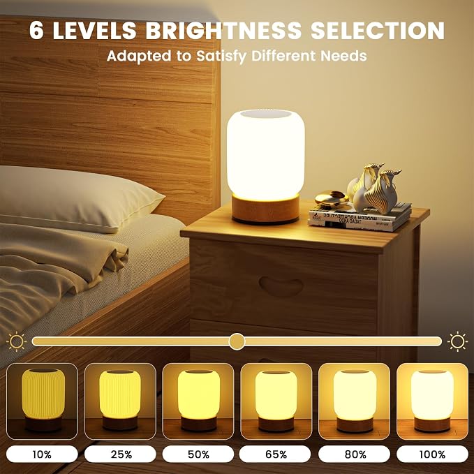 Night Light, Bedside Table Lamp with Touch & Remote Control, 13 RGB Colors 6-Level Dimmable, Rechargeable Cordless for Bedroom, Nursery, Gaming Room, Party - Image 3