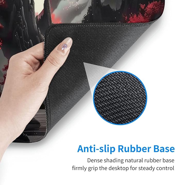 Extended Gaming Mouse Pad, Large Desk Mat XL Anime Mouse Pad Waterproof with Stitched Edges, Non-Slip Desktop Pad for Home and Office, Level Up Your 31.5x11.8 Inch (Night Canyon) - Image 5