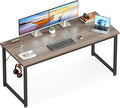 Casaottima 54 Inch Computer Desk for Home Office, Study Writing Table for Small Spaces, Simple Modern Desk with Headphone Hooks, Grey Oak by Casaottima