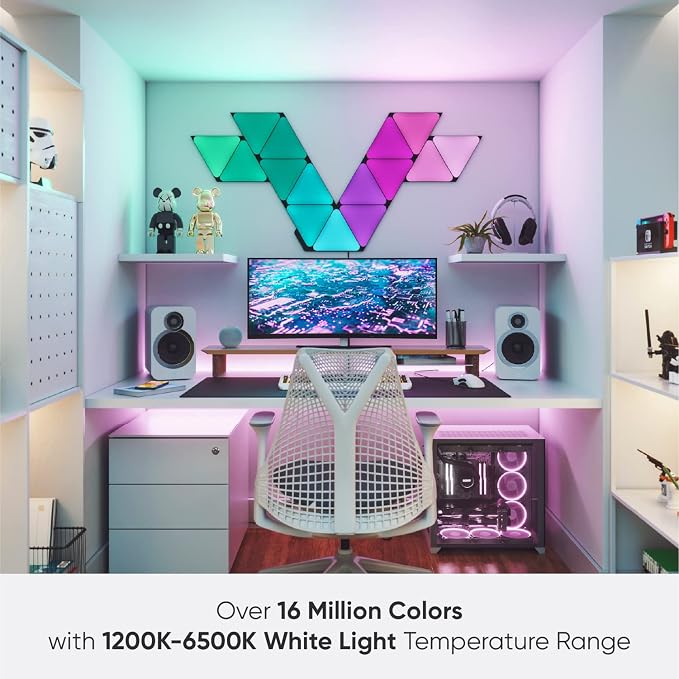 Nanoleaf Shapes Triangle Lights, Smart RGBW LED Wall Light Panels, 15PK - Image 7