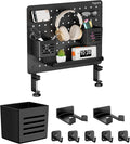 PEGZONE 16.5" x 12.6" Clamp-on Desk Pegboard, Bundle with 8 Pieces Accessories, Black by Pegzone