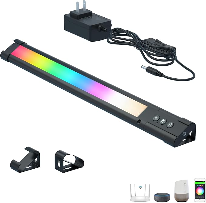 LAMPAOUS LED Light Bar, Dimmable RGB Lights, Light Bar with Alexa & Google Integration for Room, Desk, Monitor Backlight, Indoor Wall Washer - includes Remote Control (1-Bar 12 Inch Kit) - Image 2