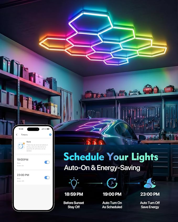 Hexagon Lights, 11-Hex RGB, App Control, Dynamic Lighting Effects - Image 7