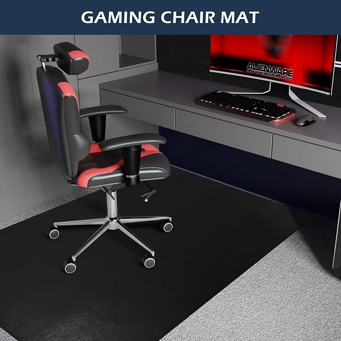 SALLOUS Chair Mat for Carpeted Floors, 46" x 60" Heavy Duty Chair Mat for Carpet, Vinyl Floor Mat with Grips, Carpeted Floor Protector Rolling Computer Desk Mat for Home Office (Black) - Image 7