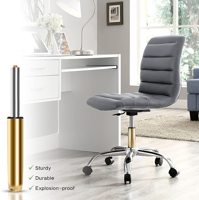 Omyoffice Adjustable Height Gas Lift Cylinder for Office Chairs, Universal Size, Heavy Duty, Gold | Heavy-Duty 1000 lbs, Hydraulic Pneumatic Gas Lift, Universal Fit Most Executive Gaming Desk Chairs - Image 2