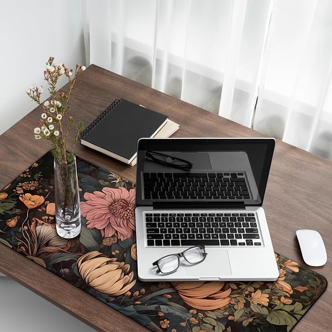 Gaming Mouse Pad with Anti-Slip Rubber Base, Extended Large Computer Mouse Mat with Stitched Edges, Long XL Anime Mousepad for Laptop and Keyboard, 31.5 x 11.8 inch (Wildflowers) - Image 7