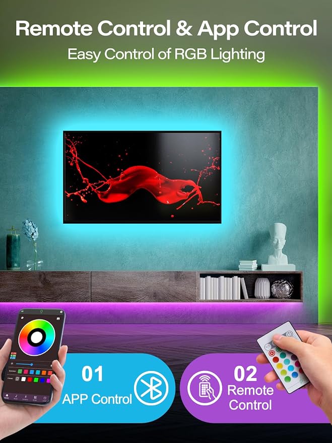 Ledagic 13.2FT USB RGB Led Lights for TV 32-65Inch with Remote, App Control - Image 4