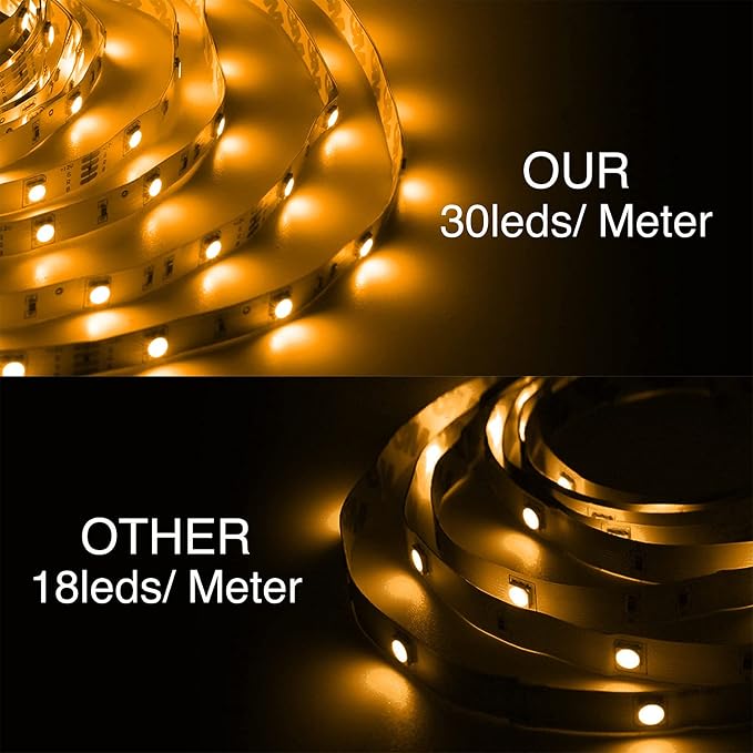 DAYBETTER Led Strip Lights Waterproof, 32.8ft(2 Rolls of 16.4ft) Led Tape Lights Color Changing 300 LEDs Light Strips Kit with 44 Keys Ir Remote Controller and 12v Power Supply for Indoor Outdoor Use - Image 6