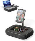 Viozon Kindle Pillow Stand Holder, Phone holder for Bed, Laptop Lap Desk with Mouse Pad,Compatible with 4.7-13" Kindle/Tablet/Phone,10-15"Laptop, Snack Bowl&Cup Attachment&Detachable 360°Stand Arm, B by viozon