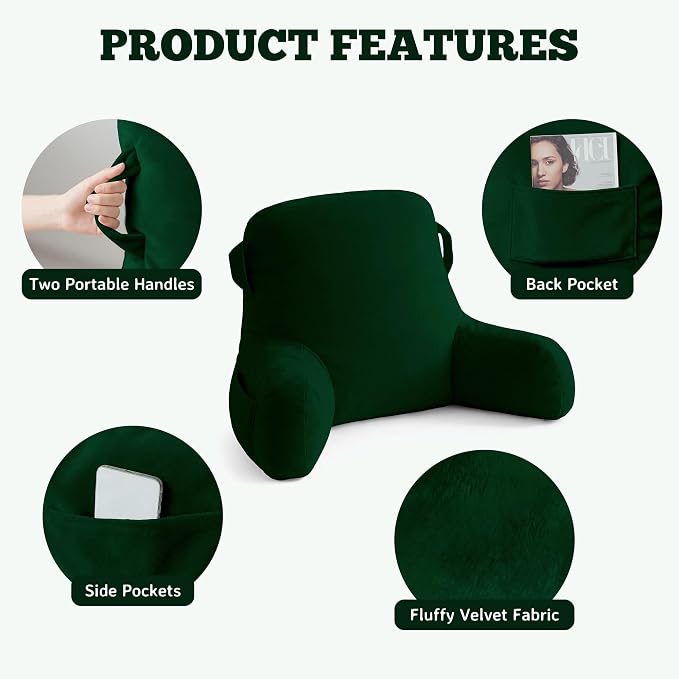 Reading Pillow for Bed,Back Pillow for Bed Sitting Up,Lumbar Support Pillow - Image 6