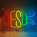 Jesus Neon Sign, Jesus Led Neon Light Signs for Wall Decor Christian Light up Sign Lamp Wall Art for Bedroom Home Christ Church Easter Religious Events Party Decor Dimmable USB Powered(15.4"*8.7") by Unknown