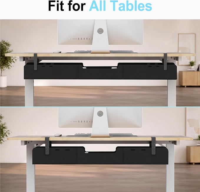 No-Drill Under Standing Desk Cable Management,47.2" L,Black - Image 7