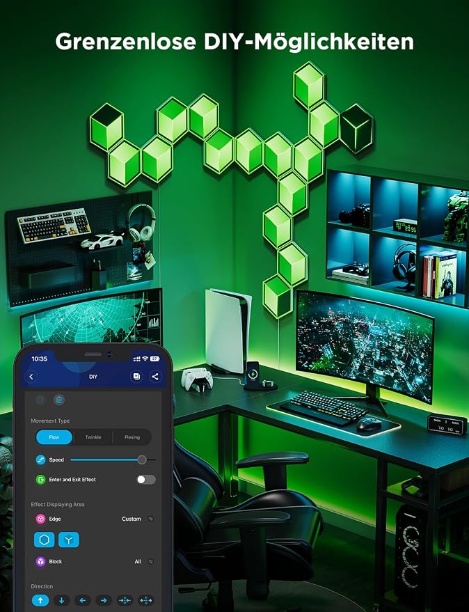 Govee Glide Hexagon Light Panels Ultra, RGBIC 3D Wall Lights with DIY - Image 3
