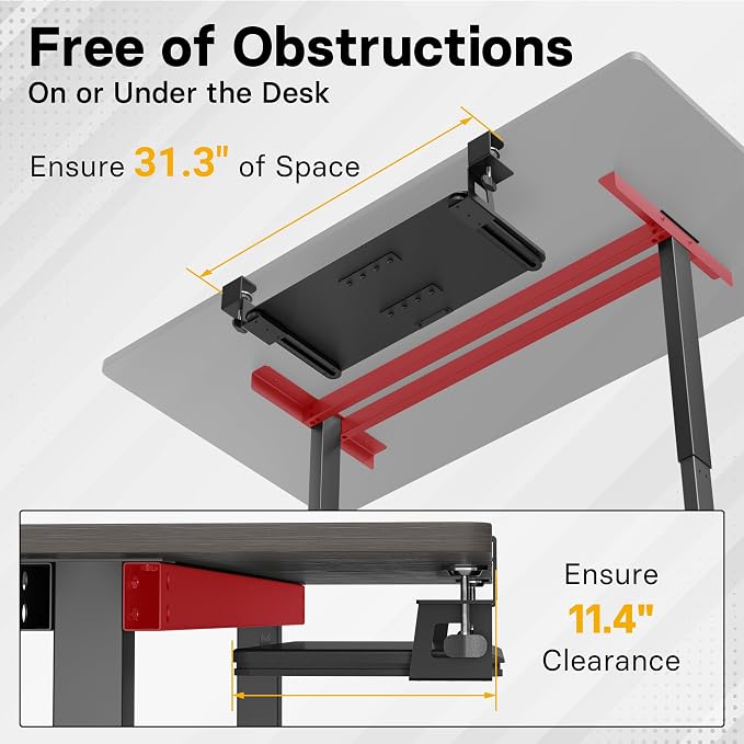 BONTEC Under Desk Keyboard Tray, Pull-Out Keyboard & Mouse Platform - Image 7