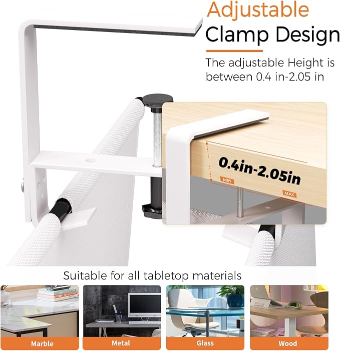 Under Desk Cable Management Tray, 36" Fabric Wire Cord Organizer, White - Image 3