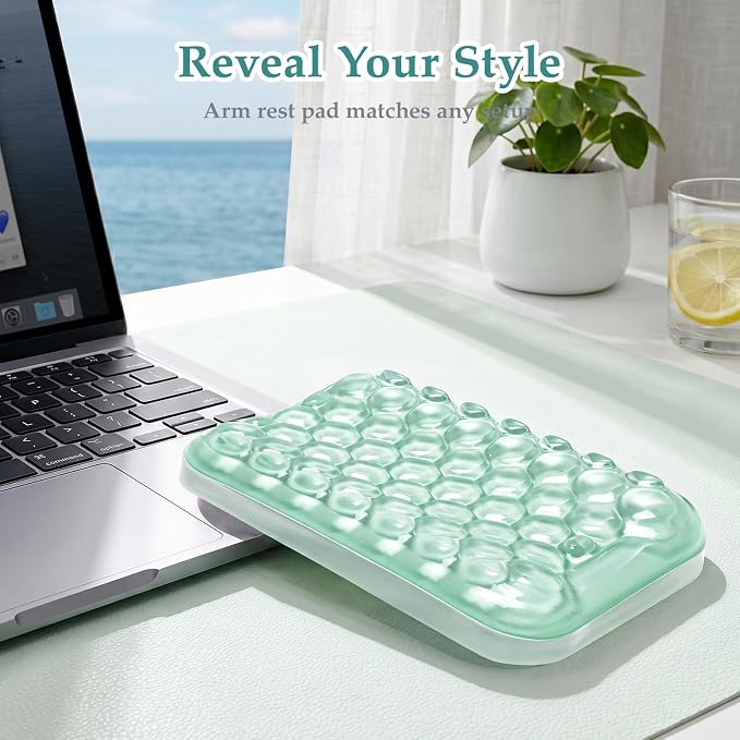 Ospelelf Elbow Wrist Rest Pad for Desk, Gel Arm Rest Pad Support for Office | Ergonomic Support for Keyboard and Mouse, Computer Wrist Pad, , Heat Resistant, Easy-clean Surface, Summer Desktop Cushion - Image 3