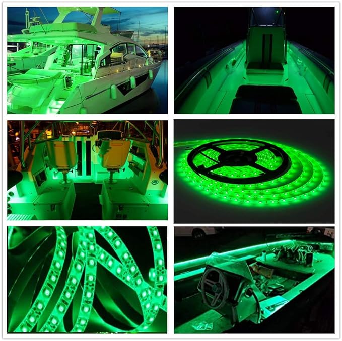 Boat Strip Lights Waterproof 16.4FT, 12v Green Marine Pontoon Boat Lights - Image 7