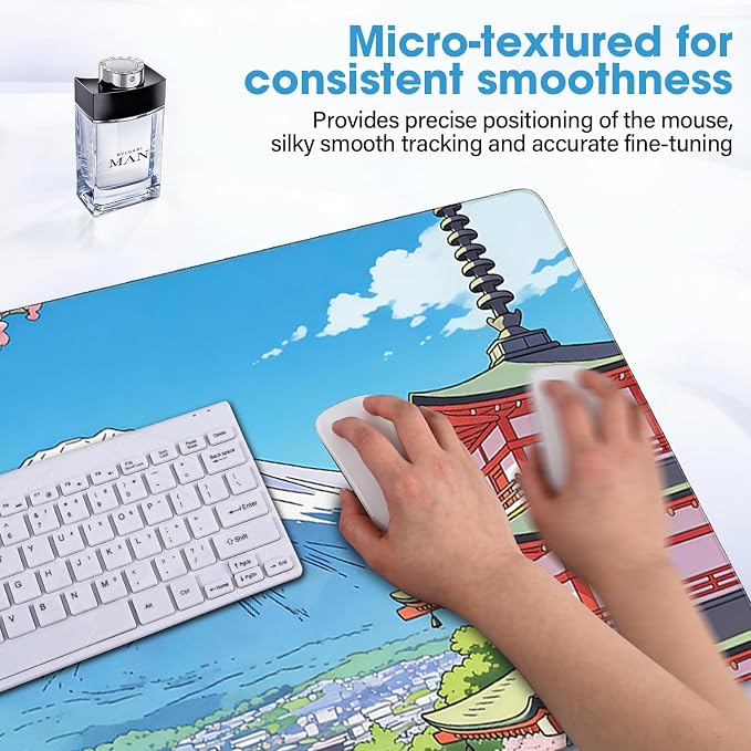 Waterproof Desk Mat 31.5x15.7 Inch - Extra Large Mouse Pad, Building | Covers Full Desk Non Slip Rubber Backing Easy to Clean - Image 4