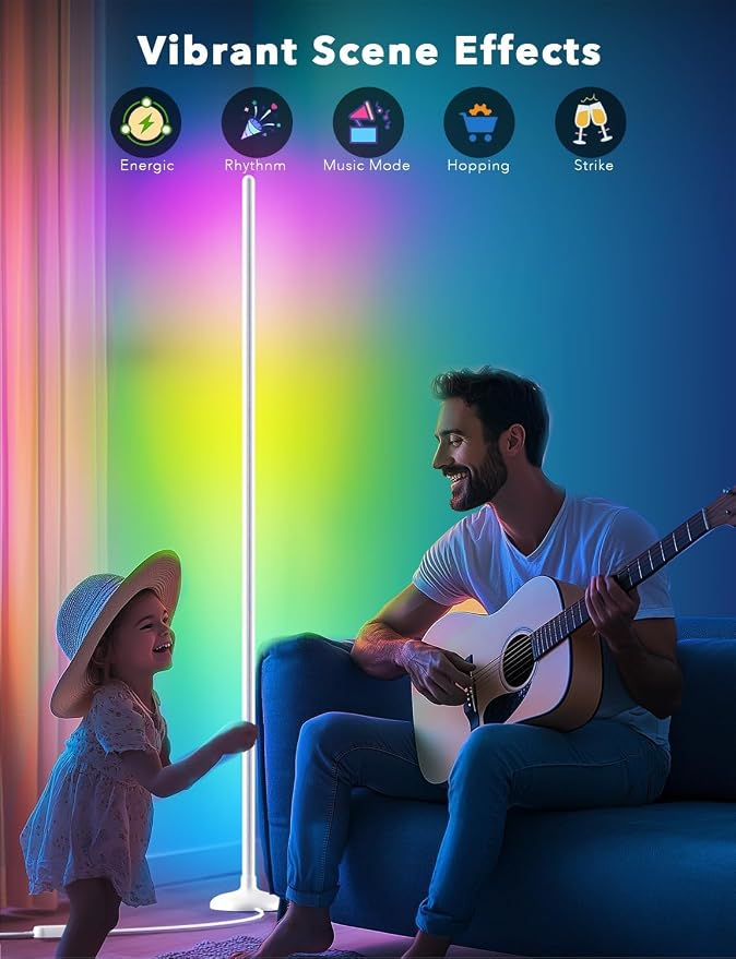DAYBETTER 2 Pack Smart Floor Lamp, RGB+IC Corner Lamp with APP and Remote, 130LM Ambient Lighting Floor Lamps for Bedroom, 16 Million Colors, Music Sync, LED Floor Lamp for Living Room - Image 5