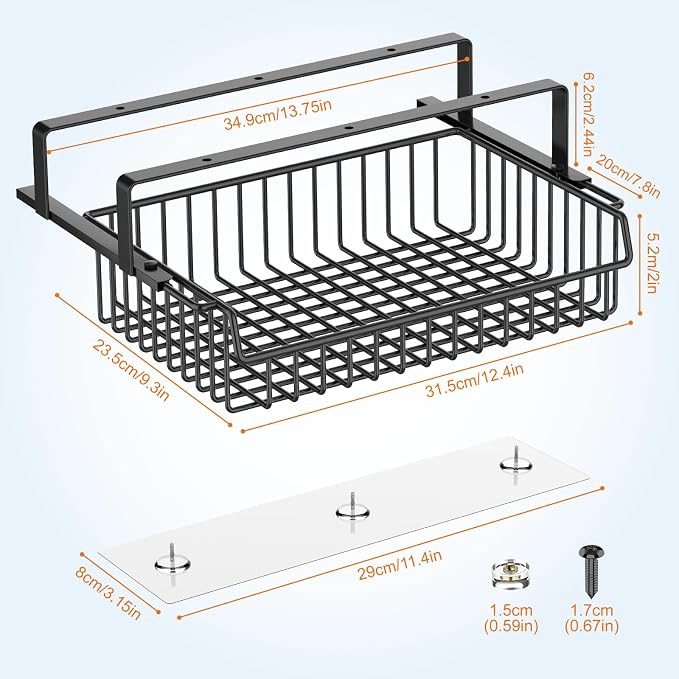 ENONCI Under Desk Drawer Slide Out No Drill Metal Storage Cabinet - Image 4