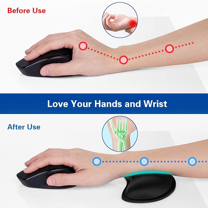 Mouse Wrist Rest, Canjoy 2 Pack Wrist Rest for Mouse Memory Foam Wrist Pad - Image 2