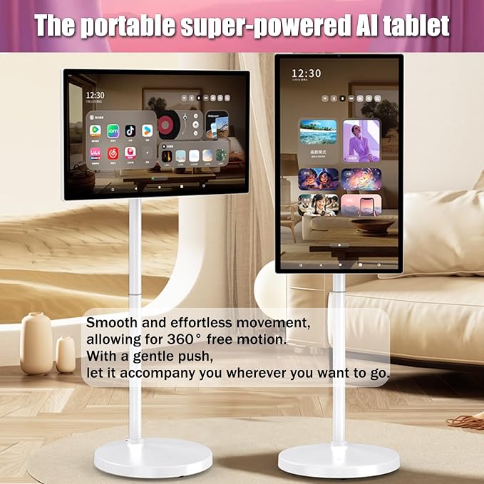 Portable Smart TV 27" 4K UHD Touchscreen, Android OS, 8GB RAM + 128GB Storage, Rotatable Stand for Indoor/Outdoor Movies, Video Calls & Gaming - Ultimate Entertainment Device - Image 8