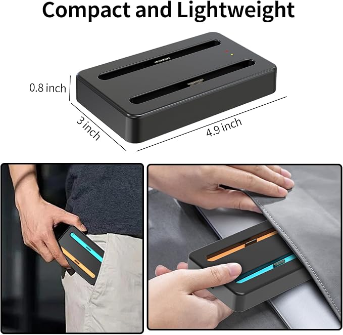 Charging Dock for Nintendo Switch 2 Joycon Charger, Controller Charging Station with LED Indicator, Dual Joy Con Charger Stand with Thumb Grips Joystick Caps, Black Gaming Accessories - Image 7