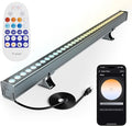 Smart Wall Washer Lights Adjustable Color Temperature 2700K-6500K,72W 9600lm 1%-100% Brightness Dimmable LED Bar Light APP & Remote Control for Outdoor, Compatible with Alexa/Google Assistant by ProfessionalRGBWLEDSupplier