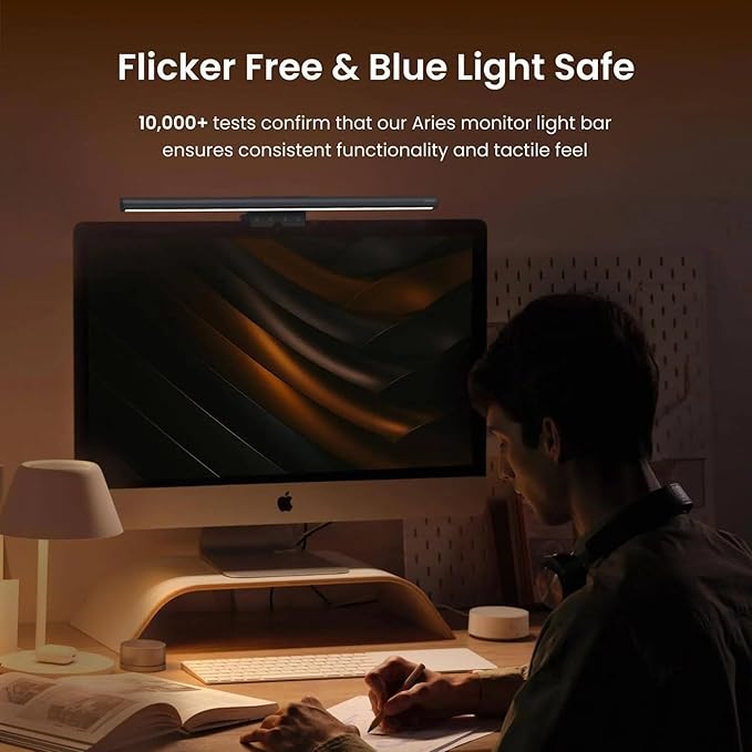 YEELIGHT Monitor Light Bar with Remote, Computer Monitor Lamp for Home Office Gaming, 250LM No Glare Eye-Care Screen Bar, Touch Control USB Desk Lamp with Stepless Dimming for Flat & Curved Monitor - Image 7