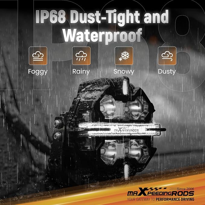 maXpeedingrods 3.5" 160W LED Off Road Lights w/Amber White DRL Side Shooter - Image 5