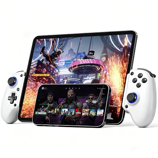 Joso Wireless Game Controller for iPhone/iPad/Android, Phone Controller for Android/iOS/Switch with Hall Effect Triggers, 2 Programmable Back Buttons, Dual Vibration & Turbo, Support Phone Case by Joso