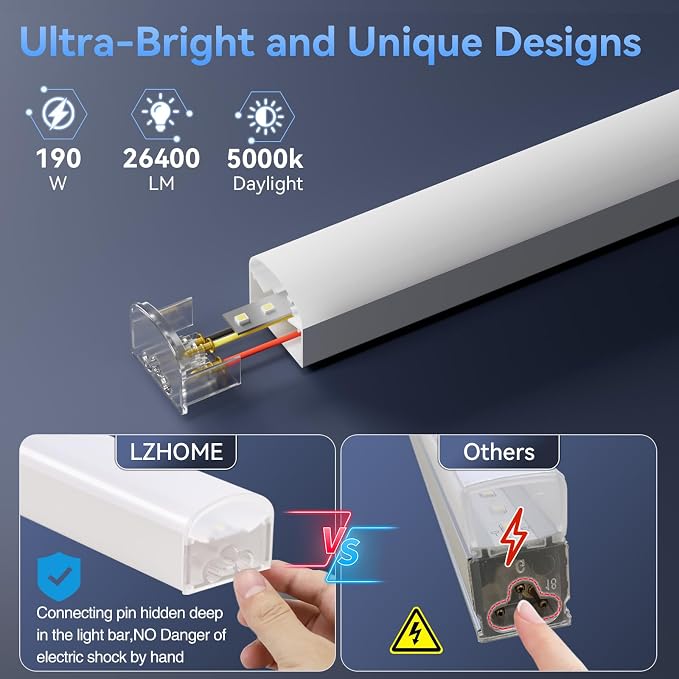 LZHOME Hexagon 5000K LED Garage Lights: 25 Pack Updated 1.31-inch Wider Size,26300LM Super Bright Hex Lighting Ceiling LED Shop Light for Garage, Car Detailing, Workshop, Warehouse, Gym, Basement - Image 6
