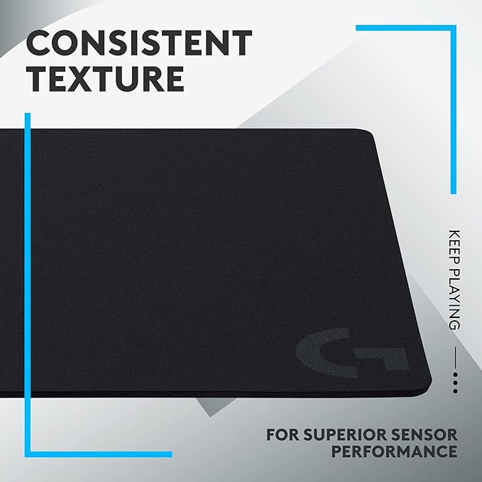 Logitech G440 Hard Gaming Mouse Pad,Optimized for Gaming Sensors,Moderate Surface Friction,Non-Slip Mouse Mat - Black,(Pack of 8) - Image 3