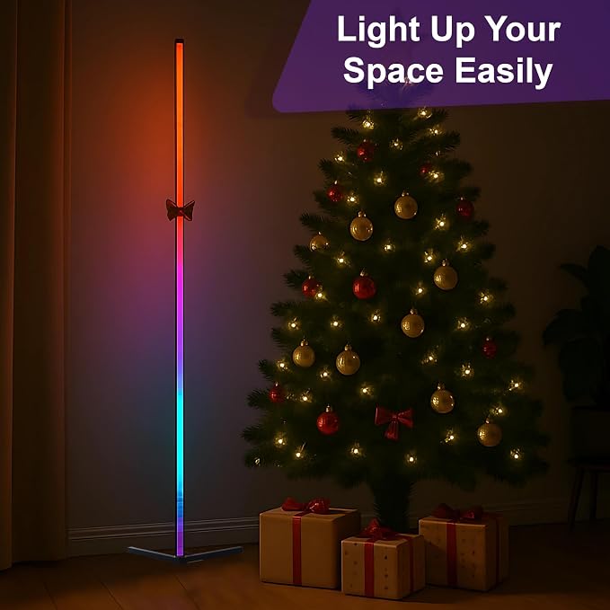 Corner Floor Lamp - 57'' Tall RGB Lamp with Music Sync, 16 Million Colors, 88 LED Dual RGB White, Voice & App Control Mood Light with Timer & Remote for Gaming, Bedroom & Living Room - Image 5