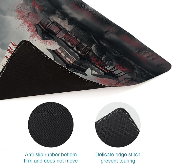 Japanese Large Mouse Pad, Gaming Mousepad Big XL Extended Non-Slip Stitched Edges, Desk Mat, Laptop Computer Keyboard Pad for Desktop Decor Office Home, 31.5x11.8in - Image 5