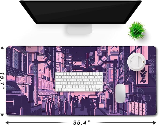 Large Mouse Pad Office Desk Pad Gaming, Kyoto | Durable Waterproof Non-Slip Base Long XXXL Large Gamer DeskMat for Home Office Gaming Work - Image 2
