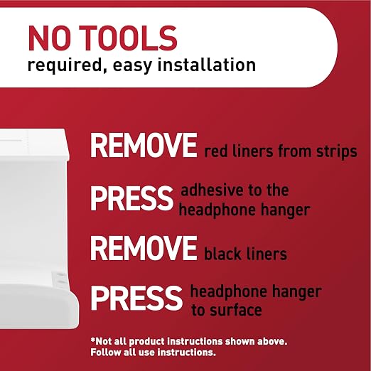 Command Headphone Hanger, 1 Hook, 4 Large Strips - Image 7