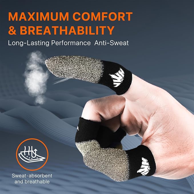 12 Pack Pure Silver Gaming Finger Sleeves Anti Slip Sweat Proof Covers Mobile Phone Gaming Gloves 0.15mm Dedales Gamer Profesionales Sensitive Touch Durable Gaming Thumb Sleeve for Pubg - Image 6