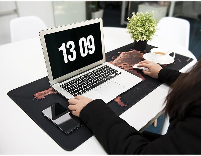JIALONG Large Gaming Mouse Pad, XXL Desk Mousepad with Stitched Edges, Non-Slip Base Keyboard Pad for Gamer, Office & Home Retro Map - Image 9