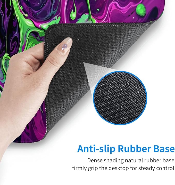 Gaming Mouse Pad Desk Pad,Extended Big Mouse Pad,31.5x11.8 Inch Long Computer Keyboard Mouse Mat Mousepad with 3mm Non-Slip Base and Stitched Edge for Gaming and Office… (Watercolor Skull 2) - Image 6